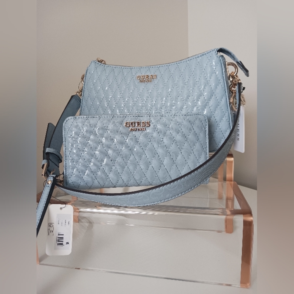 GUESS - Betula Shimmering Quilted Bag & Wallet Set